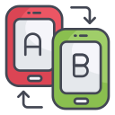 external Comparison-digital-service-filled-outline-design-circle icon