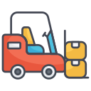 external Forklift-industry-filled-outline-design-circle icon