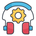 external Headphone-technical-support-filled-outline-design-circle icon