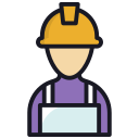 external Labour-carpenter-filled-outline-design-circle icon