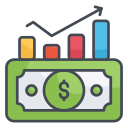 external funds-growth-growth-marketing-filled-outline-design-circle icon