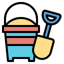 external bucket-beach-filled-outline-satawat-anukul icon