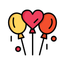 external balloons-valentines-day-flatart-icons-lineal-color-flatarticons-1 icon