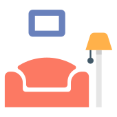 external furniture-build-a-house-flat-house-maxicons icon