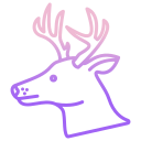 external deer-animal-head-icongeek26-outline-gradient-icongeek26 icon