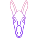 external donkey-animal-faces-icongeek26-outline-gradient-icongeek26 icon