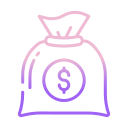 external money-bag-law-and-crime-icongeek26-outline-gradient-icongeek26 icon