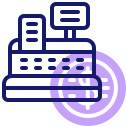 external cashier-machine-microbusiness-inipagistudio-lineal-color-inipagistudio icon