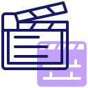 external clapperboard-theatre-show-inipagistudio-lineal-color-inipagistudio icon