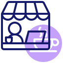 external coffee-shop-remote-working-inipagistudio-lineal-color-inipagistudio icon