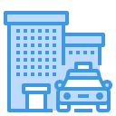 external building-taxi-service-itim2101-blue-itim2101 icon