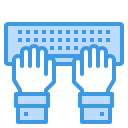 external typewriter-copywriting-itim2101-blue-itim2101 icon