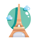 external eiffel-tower-landmark-justicon-flat-justicon icon