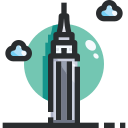 external empire-state-building-landmark-justicon-lineal-color-justicon icon