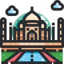 external taj-mahal-landmark-justicon-lineal-color-justicon icon