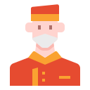 external bellboy-man-avatar-with-mask-linector-flat-linector icon