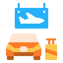 external car-travel-linector-flat-linector icon