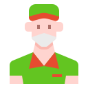 external delivery-man-man-avatar-with-mask-linector-flat-linector icon