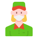 external delivery-woman-woman-avatar-with-medical-mask-linector-flat-linector icon