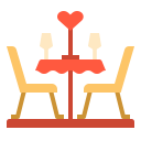 external dinning-table-romantic-love-linector-flat-linector icon