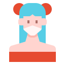 external girl-woman-avatar-mask-linector-flat-linector icon