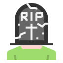 external gravestone-horror-avatar-linector-flat-linector icon