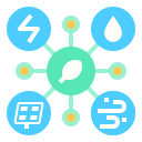 external green-energy-smart-city-linector-flat-linector icon