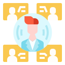 external group-meeting-new-normal-linector-flat-linector icon