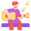 external guitar-stay-home-activities-linector-flat-linector icon