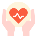 external heart-healthcare-and-hygiene-linector-flat-linector icon