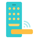 external smart-door-home-automation-linector-flat-linector icon