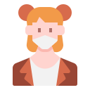 external woman-woman-avatar-with-medical-mask-linector-flat-linector-1 icon