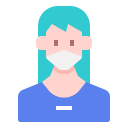 external woman-woman-avatar-with-medical-mask-linector-flat-linector icon