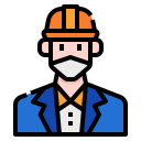 external architect-man-avatar-with-mask-linector-lineal-color-linector icon