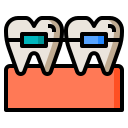 external braces-odontologist-phatplus-lineal-color-phatplus icon