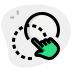 external circle-touch-with-finger-from-one-place-to-another-place-touch-green-tal-revivo icon