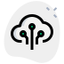 external cloud-server-connection-to-multiple-nodes-isolated-on-a-white-background-server-green-tal-revivo icon