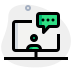 external online-chat-conversation-with-speech-bubble-in-monitor-meeting-green-tal-revivo icon