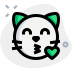 external romantic-cat-face-emoji-blowing-a-kiss-with-eyes-closed-animal-green-tal-revivo icon