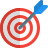 external archery-arrow-on-its-target-isolated-on-white-background-business-shadow-tal-revivo icon