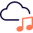 external music-on-cloud-network-isolated-on-white-background-cloud-solid-tal-revivo icon