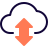 external uplink-and-downlink-from-cloud-server-isolated-on-a-white-background-server-solid-tal-revivo icon