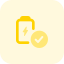 external battery-full-indication-logotype-with-tick-mark-logotype-battery-tritone-tal-revivo icon