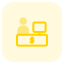 external cashier-with-the-computer-in-restaurant-at-billing-desk-restaurant-tritone-tal-revivo icon