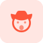 external cowboy-emoticon-with-hat-and-open-mouth-smiley-tritone-tal-revivo icon