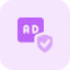 external privacy-protected-ads-with-shield-badge-layout-advertising-tritone-tal-revivo icon