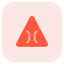 external triangular-shape-signboard-with-a-narrow-bridge-lane-traffic-tritone-tal-revivo icon