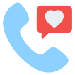 external call-valentines-day-vectorslab-flat-vectorslab icon