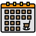 external calendar-retirement-xnimrodx-lineal-color-xnimrodx icon