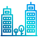 external building-smart-city-xnimrodx-lineal-gradient-xnimrodx icon